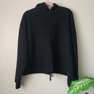 Stampd Black Tie Front Hooded Boxy Oversize Pullover Sweater Baggy Streetwear M